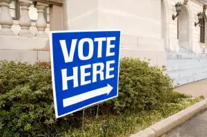 Yard Signs outdoor political wayfinding vote here sign 300x199.jpg